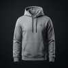 TOPEDGE Essential Hoodie — heather grey, front view