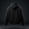 TOPEDGE Oversized Premium Hoodie - jet black oversized heavyweight hoodie, back view