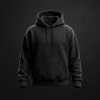 TOPEDGE Oversized Premium Hoodie - jet black oversized heavyweight hoodie, front view