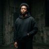 TOPEDGE Oversized Premium Hoodie - worn by model, jet black oversized street fit
