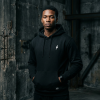 TOPEDGE Signature Hooded Sweatshirt - worn by model, jet black street fit