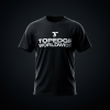 TOPEDGE Worldwide Graphic Tee - black graphic tee with white TOPEDGE WORLDWIDE print, front view
